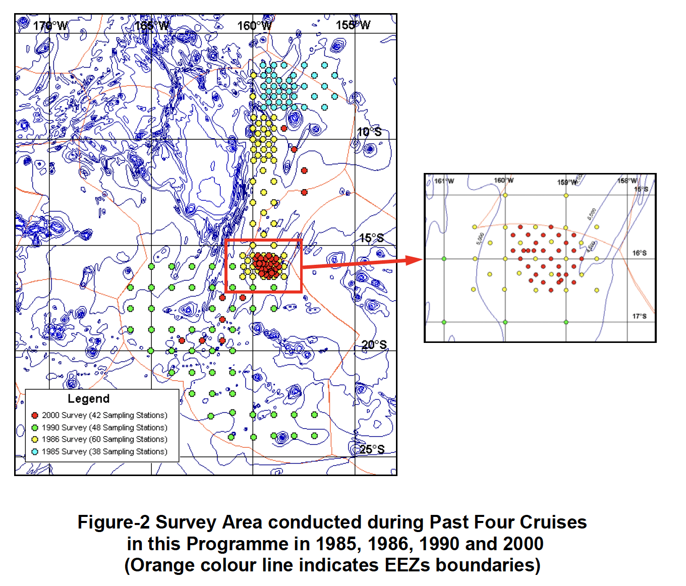 Map of four SOPAC surveys, per Okamoto