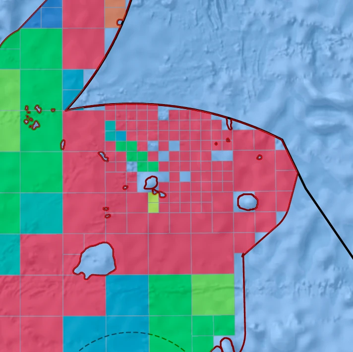 Moana Minerals / OML's license areas for polymetallic nodules in the Cook Islands Exclusive Economic Zone