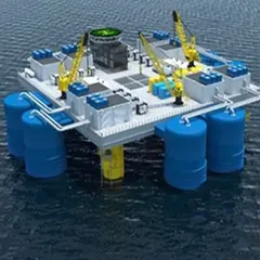 Image of deepwater drillships cold-stacked