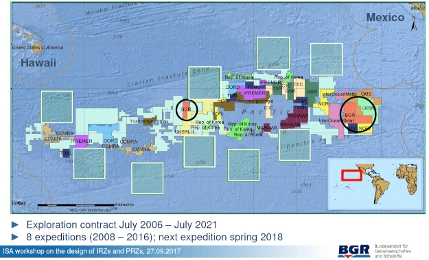 BGR Contract areas for polymetallic nodules in the clarion clipperton zone