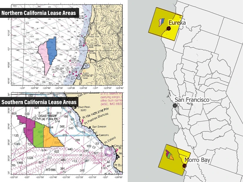 California offshore wind lease areas