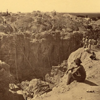 Historical picture of diamong mining in South Africa