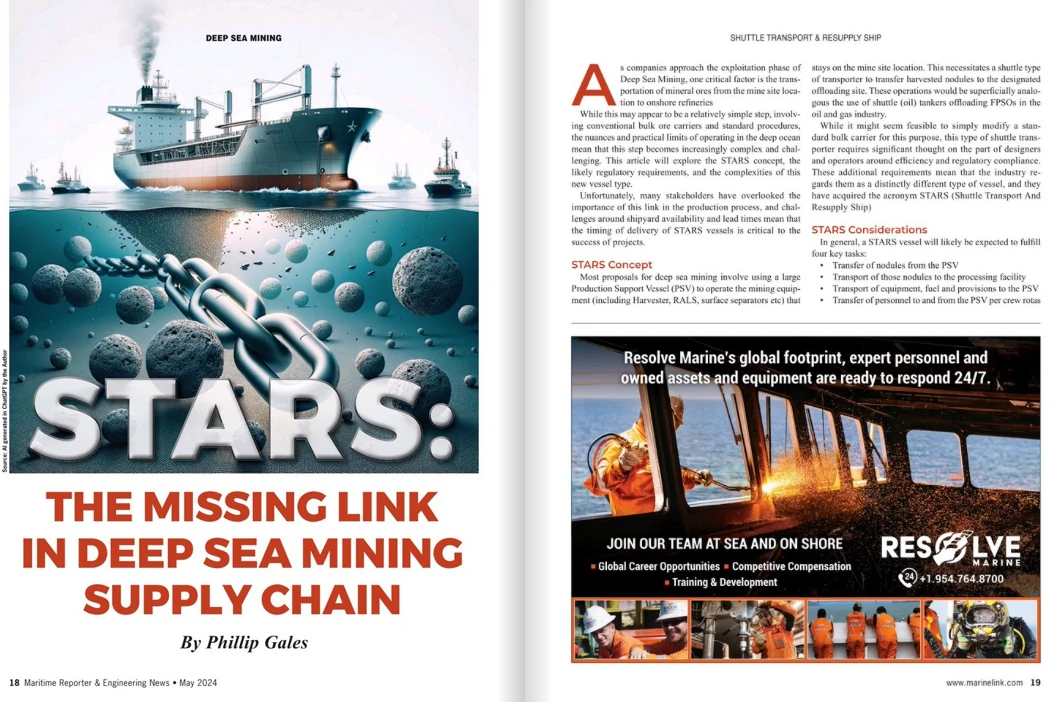 Maritime Reported presentation on "STARS: The Missing Link in Deep-Sea Mining Supply Chain"