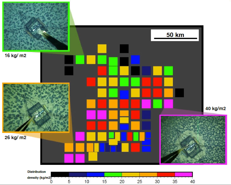 Image of polymetallic nodule density at Minamitorishima, in the Japanese EEZ