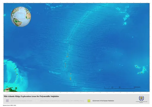 licence blocks for seabed massive sulphides in the mid-Atlantic ridge held by the government of Russia