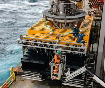 The Metals Company harvester on deck